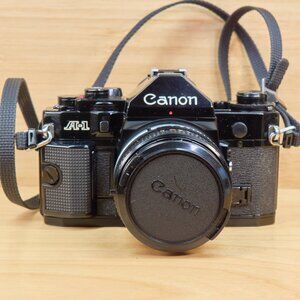 Vintage Canon A-1 35mm Film Camera, with 50mm F1.8 FD SC Lens, Made in Japan